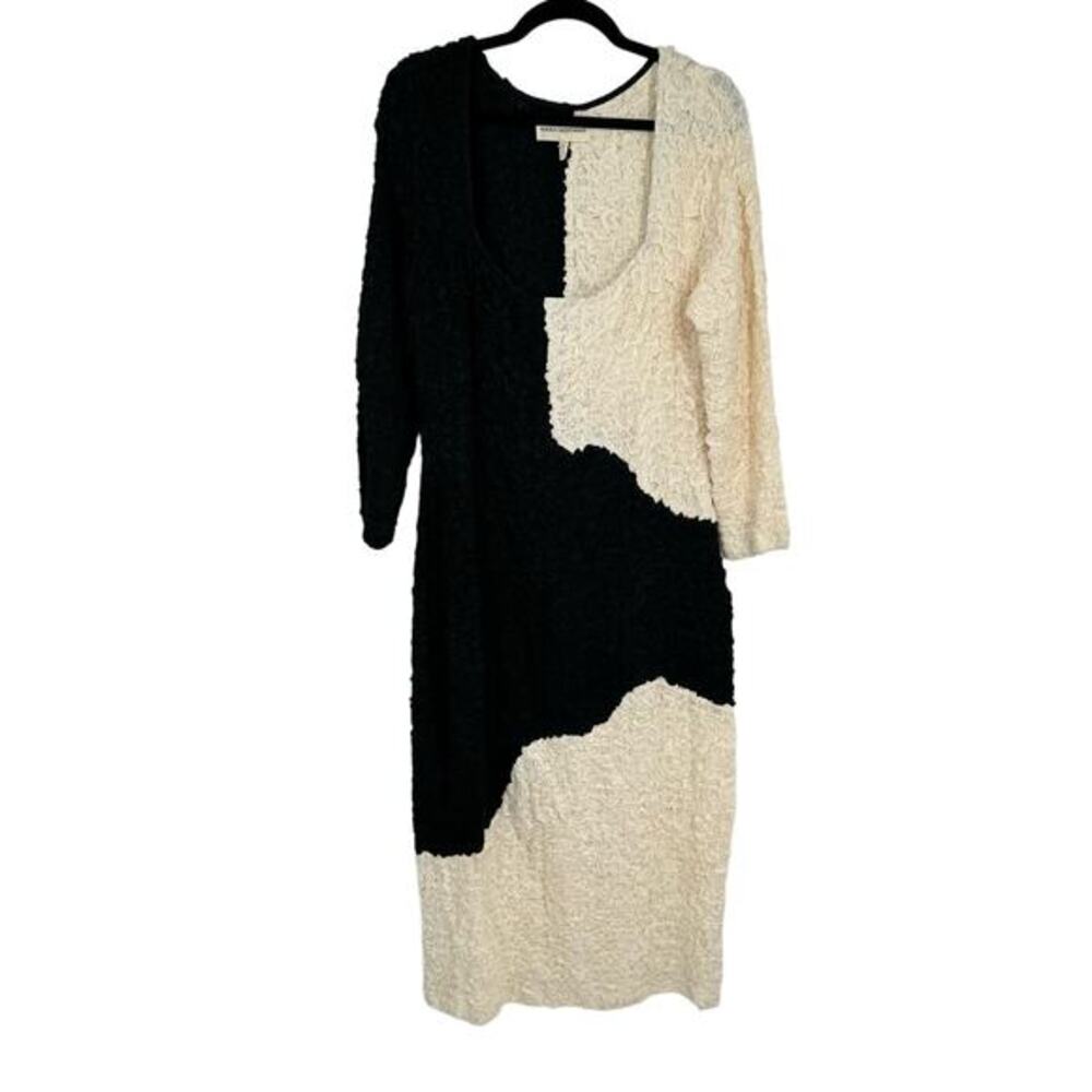 Mara Hoffman The Amy Popcorn Bodycon Midi Dress Black and White Size XL‎ - Picture 3 of 15
